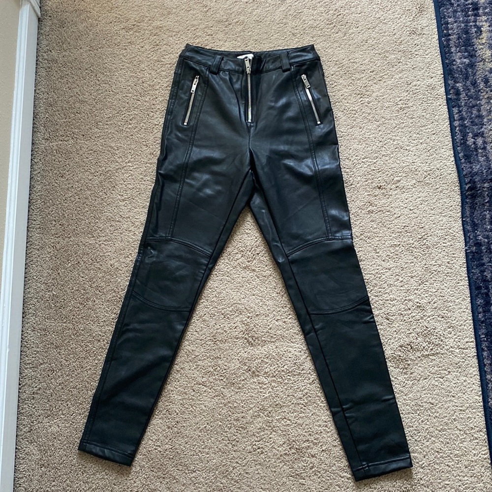 Top shop high waisted slim leather pants